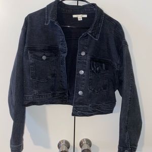 Miami Cropped Black Denim Jacket